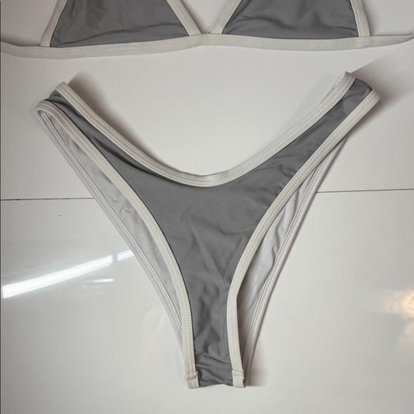 Gray String Triangle Bikini - Picture 4 of 7
